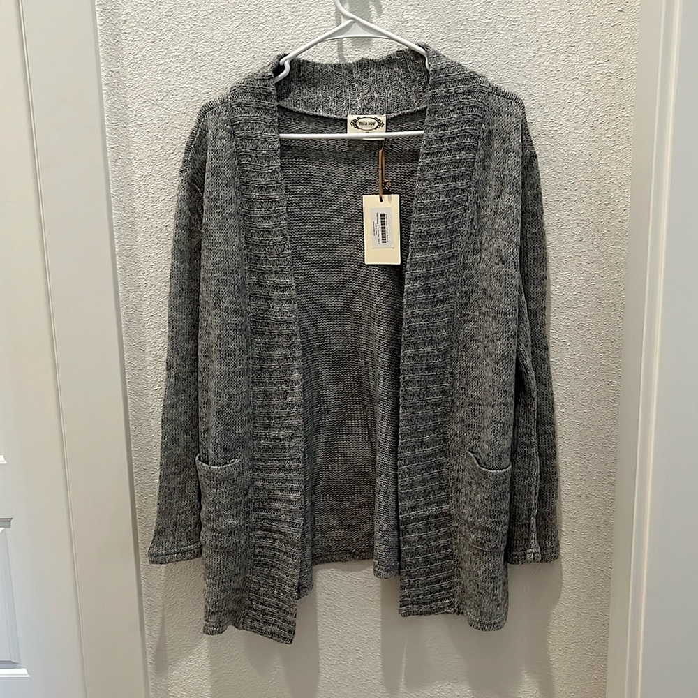 Mia Joy Heather Gray Cardigan - Size 12 NWT